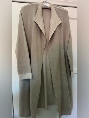 J Jill taupe/cream lightweight knit coat